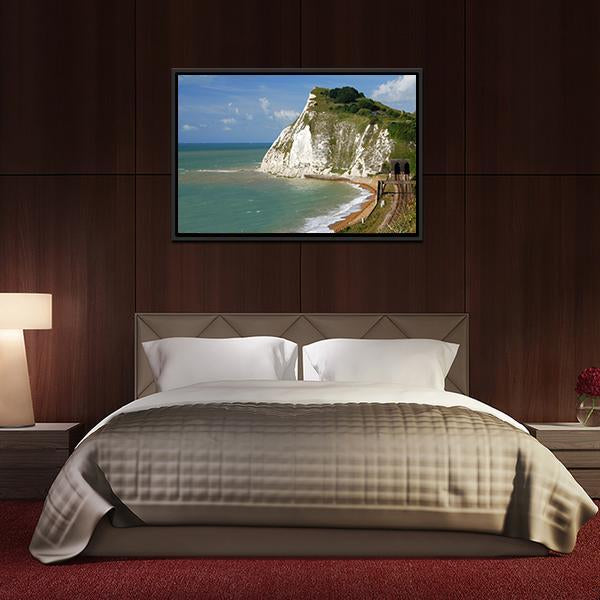 White Cliffs Near Dover Canvas Wall Art-3 Horizontal-Gallery Wrap-25" x 16"-Tiaracle