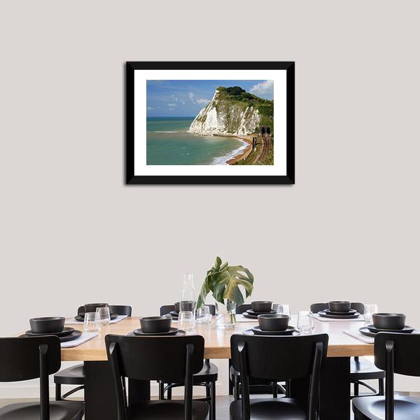 White Cliffs Near Dover Canvas Wall Art-3 Horizontal-Gallery Wrap-25" x 16"-Tiaracle