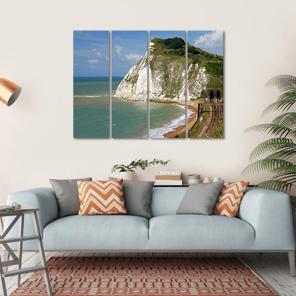 White Cliffs Near Dover Canvas Wall Art-4 Horizontal-Gallery Wrap-34" x 24"-Tiaracle