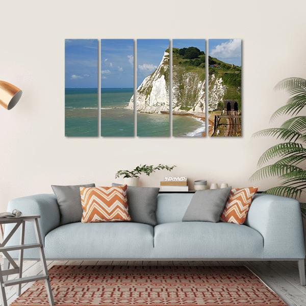 White Cliffs Near Dover Canvas Wall Art-5 Horizontal-Gallery Wrap-22" x 12"-Tiaracle