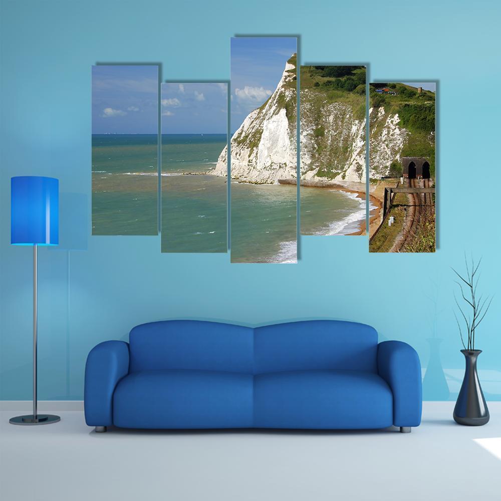 White Cliffs Near Dover Canvas Wall Art-5 Pop-Gallery Wrap-47" x 32"-Tiaracle