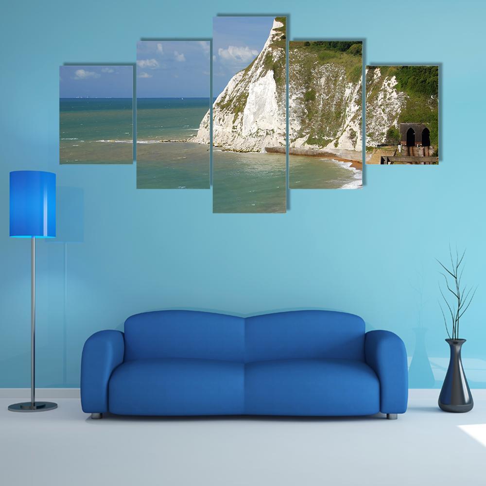 White Cliffs Near Dover Canvas Wall Art-5 Star-Gallery Wrap-62" x 32"-Tiaracle