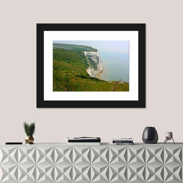 White Cliffs Of Dover Canvas Wall Art-1 Piece-Framed Print-20" x 16"-Tiaracle