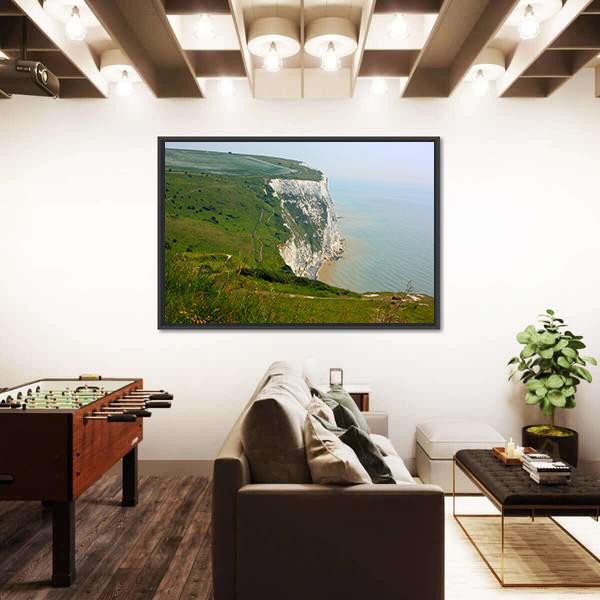 White Cliffs Of Dover Canvas Wall Art-3 Horizontal-Gallery Wrap-25" x 16"-Tiaracle
