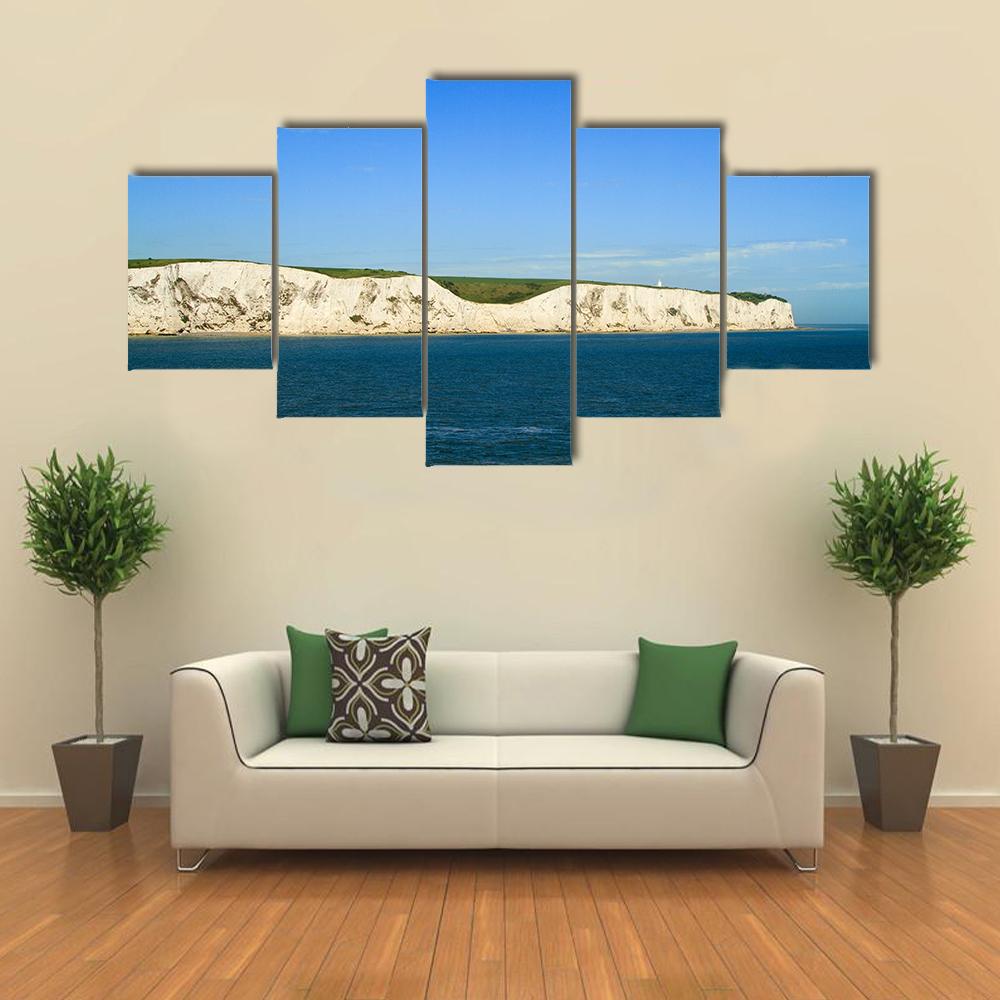 White Cliffs Of Dover From The Sea Canvas Wall Art-5 Star-Gallery Wrap-42" x 21"-Tiaracle