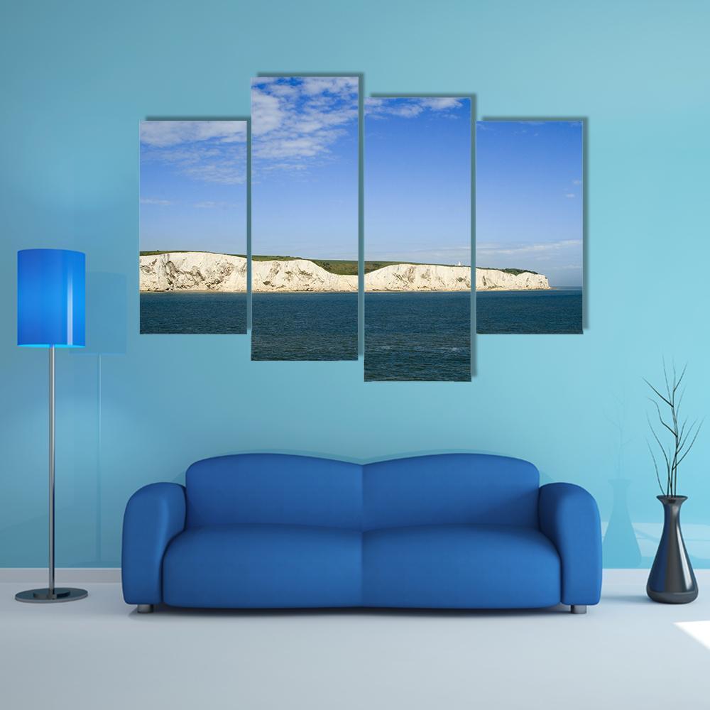 White Cliffs Of Dover In Kent From The Sea Canvas Wall Art-4 Pop-Gallery Wrap-50" x 32"-Tiaracle
