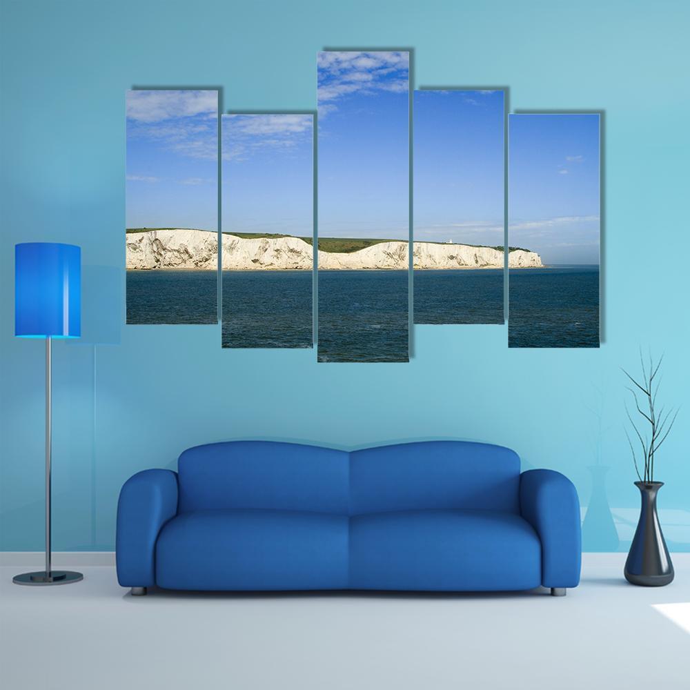 White Cliffs Of Dover In Kent From The Sea Canvas Wall Art-5 Pop-Gallery Wrap-47" x 32"-Tiaracle