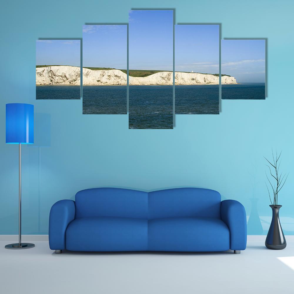 White Cliffs Of Dover In Kent From The Sea Canvas Wall Art-5 Star-Gallery Wrap-62" x 32"-Tiaracle