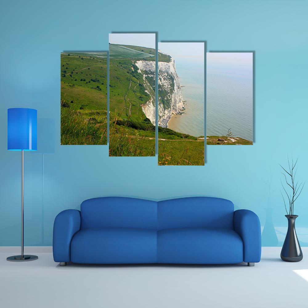 White Cliffs Of Dover Canvas Wall Art-3 Horizontal-Gallery Wrap-37" x 24"-Tiaracle