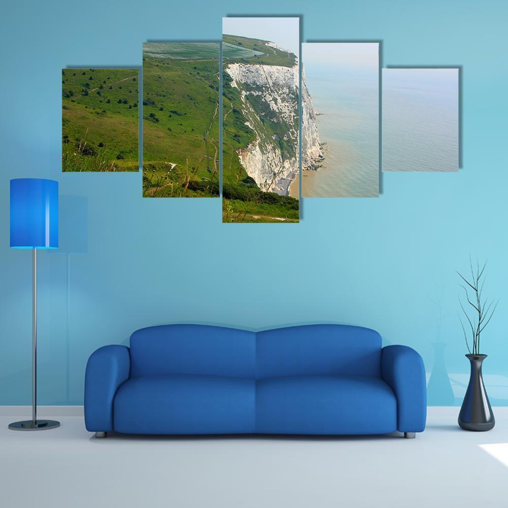 White Cliffs Of Dover Canvas Wall Art-5 Star-Gallery Wrap-62" x 32"-Tiaracle
