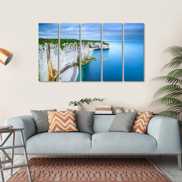White Cliffs Of Normandy Canvas Wall Art-5 Horizontal-Gallery Wrap-22" x 12"-Tiaracle