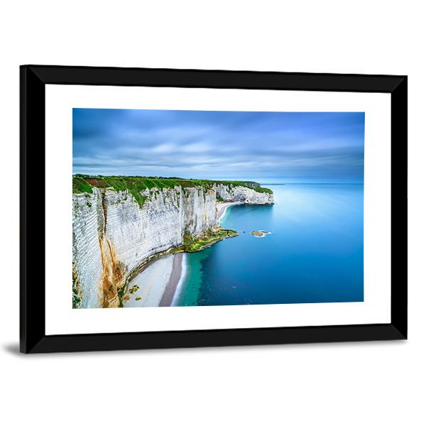 White Cliffs Of Normandy Canvas Wall Art-3 Horizontal-Gallery Wrap-25" x 16"-Tiaracle