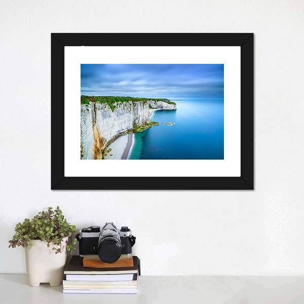 White Cliffs Of Normandy Canvas Wall Art-3 Horizontal-Gallery Wrap-25" x 16"-Tiaracle