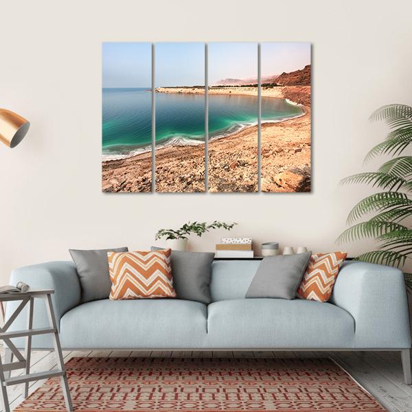 White Dead Sea Shore From Jordan Side Canvas Wall Art-4 Horizontal-Gallery Wrap-34" x 24"-Tiaracle