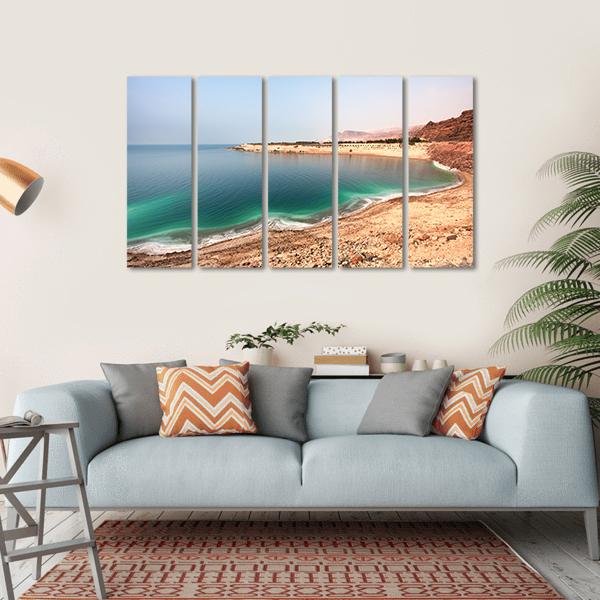White Dead Sea Shore From Jordan Side Canvas Wall Art-5 Horizontal-Gallery Wrap-22" x 12"-Tiaracle