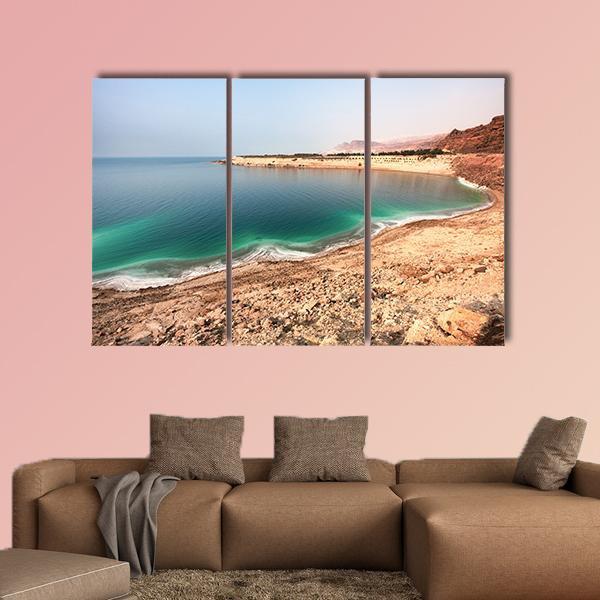 White Dead Sea Shore From Jordan Side Canvas Wall Art-3 Horizontal-Gallery Wrap-37" x 24"-Tiaracle