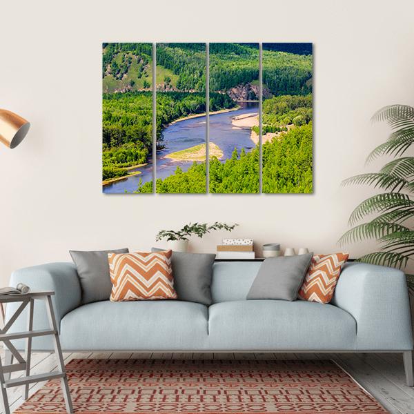 White Deer Island Mongolia Canvas Wall Art-4 Horizontal-Gallery Wrap-34" x 24"-Tiaracle