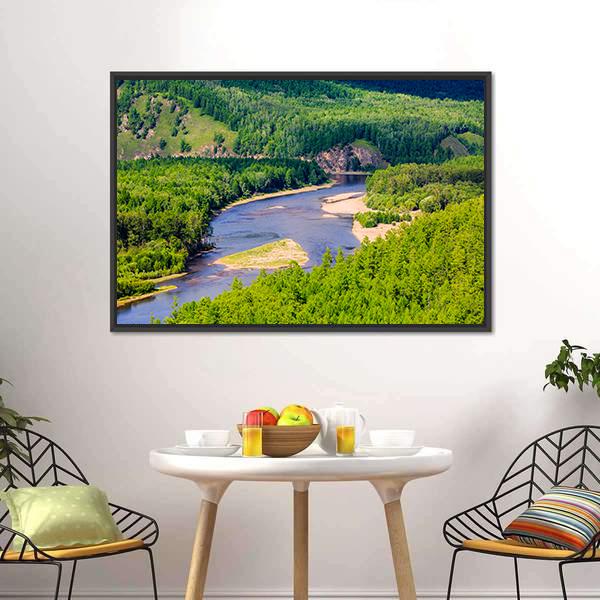 White Deer Island Mongolia Canvas Wall Art-3 Horizontal-Gallery Wrap-25" x 16"-Tiaracle