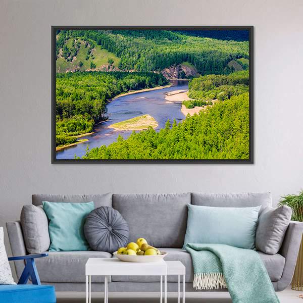 White Deer Island Mongolia Canvas Wall Art-3 Horizontal-Gallery Wrap-25" x 16"-Tiaracle