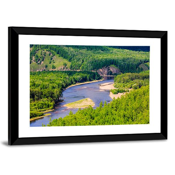 White Deer Island Mongolia Canvas Wall Art-3 Horizontal-Gallery Wrap-25" x 16"-Tiaracle