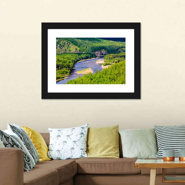 White Deer Island Mongolia Canvas Wall Art-3 Horizontal-Gallery Wrap-25" x 16"-Tiaracle