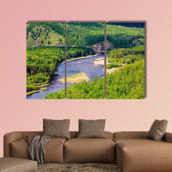 White Deer Island Mongolia Canvas Wall Art-3 Horizontal-Gallery Wrap-37" x 24"-Tiaracle