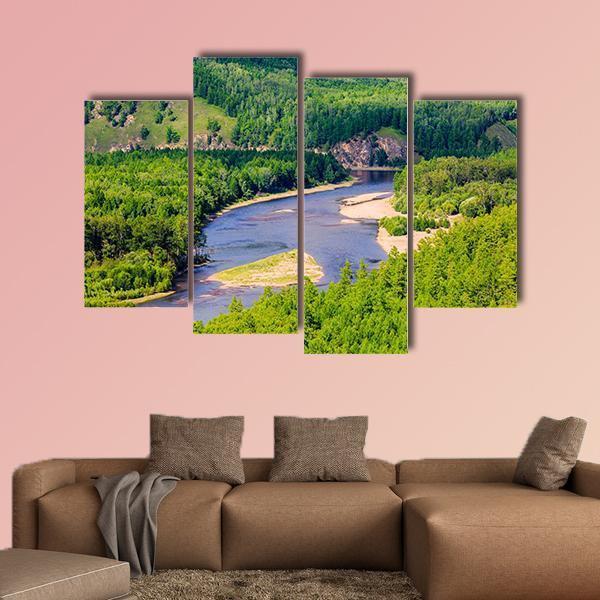 White Deer Island Mongolia Canvas Wall Art-4 Pop-Gallery Wrap-50" x 32"-Tiaracle