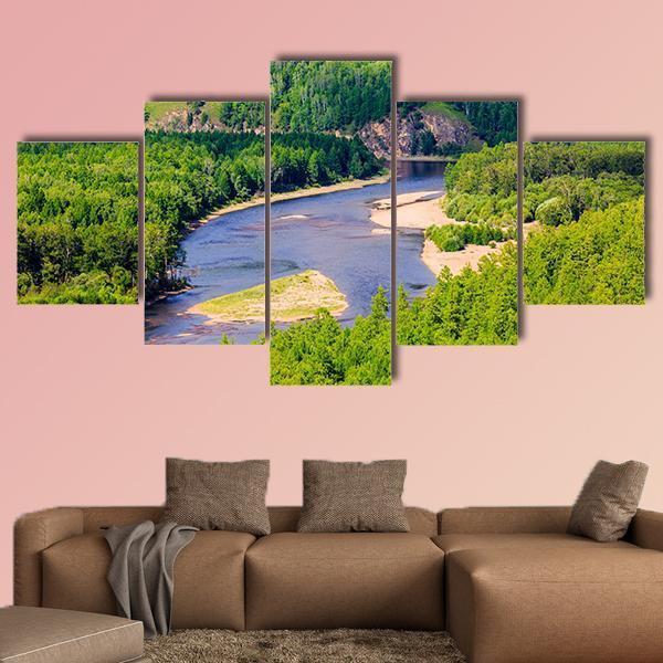 White Deer Island Mongolia Canvas Wall Art-5 Star-Gallery Wrap-62" x 32"-Tiaracle