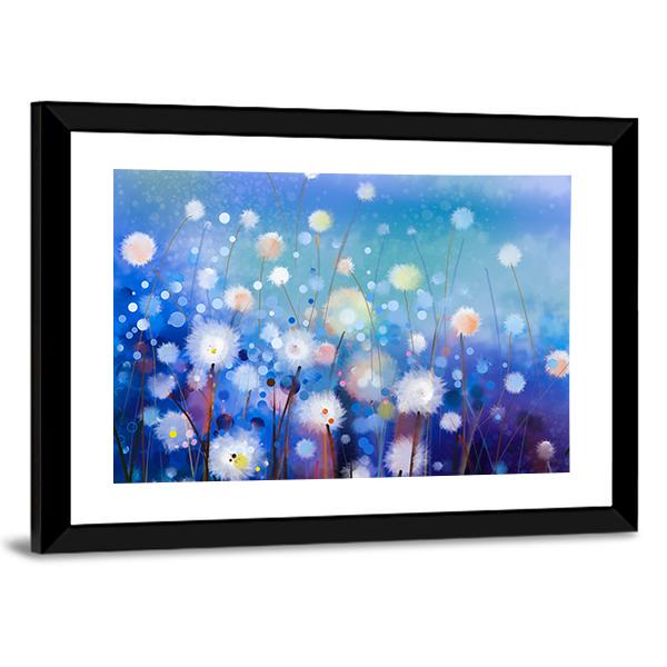 White Flowers Field Vertical Canvas Wall Art-3 Vertical-Gallery Wrap-12" x 25"-Tiaracle