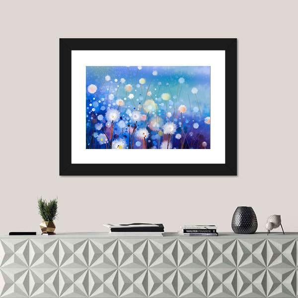White Flowers Field Vertical Canvas Wall Art-3 Vertical-Gallery Wrap-12" x 25"-Tiaracle