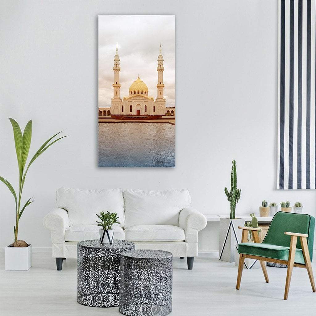White Mosque In Tatarstan Russia Vertical Canvas Wall Art-1 Vertical-Gallery Wrap-12" x 24"-Tiaracle