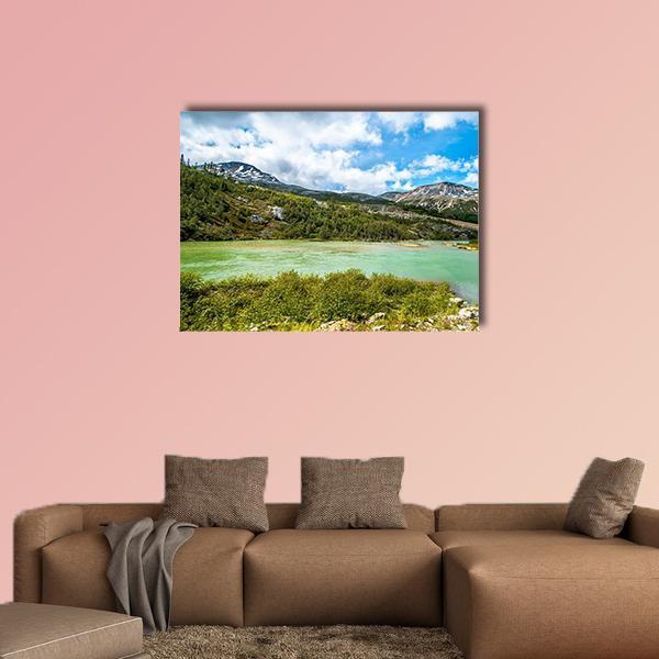 White Pass Mountains In British Columbia Canvas Wall Art-1 Piece-Gallery Wrap-48" x 32"-Tiaracle