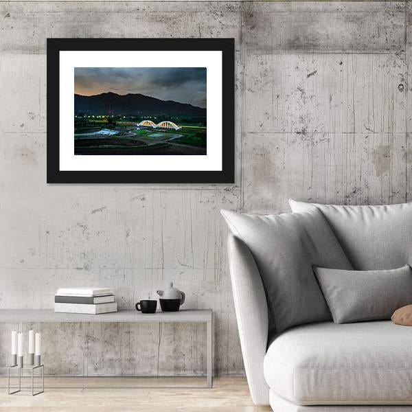 White Railway Bridge In Thailand Panoramic Canvas Wall Art-1 Piece-36" x 12"-Tiaracle