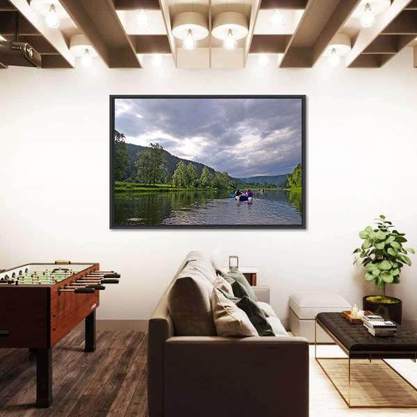 White River Rafting In Southern Urals Canvas Wall Art-3 Horizontal-Gallery Wrap-25" x 16"-Tiaracle