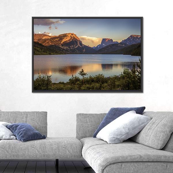 White Rock Mountains Above The Green River Lakes Canvas Wall Art-5 Horizontal-Gallery Wrap-22" x 12"-Tiaracle