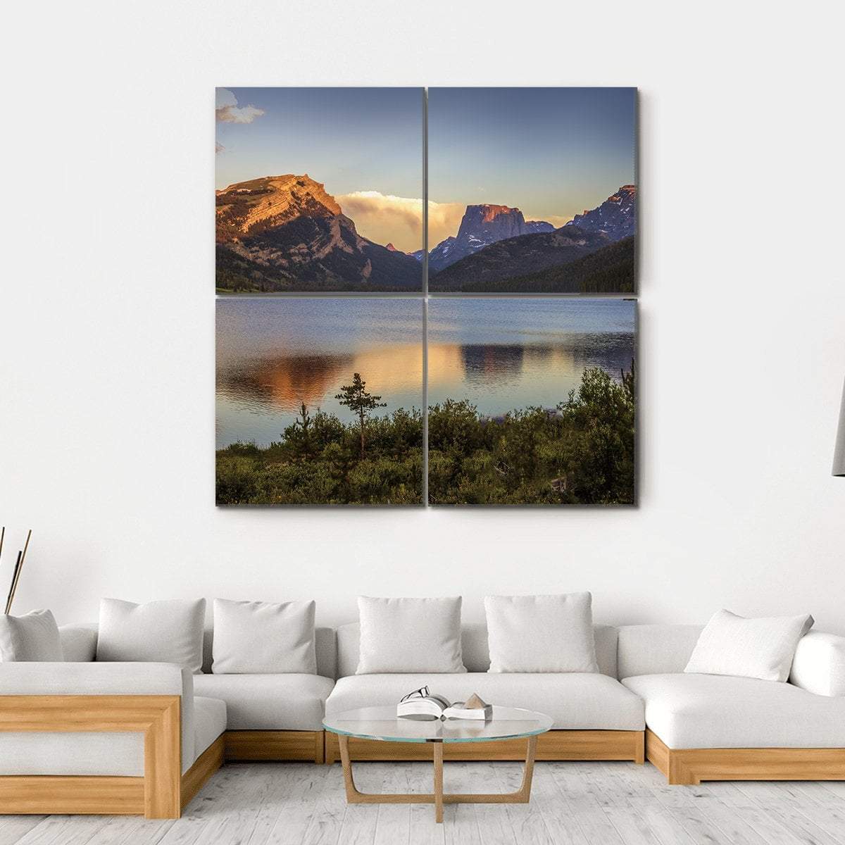 White Rock Mountains Above The Green River Lakes Canvas Wall Art-4 Square-Gallery Wrap-17" x 17"-Tiaracle