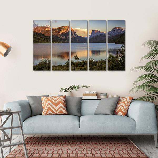 White Rock Mountains Above The Green River Lakes Canvas Wall Art-5 Horizontal-Gallery Wrap-22" x 12"-Tiaracle