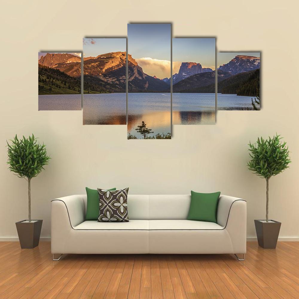 White Rock Mountains Above The Green River Lakes Canvas Wall Art-5 Star-Gallery Wrap-42" x 21"-Tiaracle