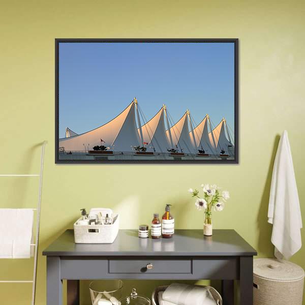 White Sails In Vancouver Canvas Wall Art-5 Horizontal-Gallery Wrap-22" x 12"-Tiaracle