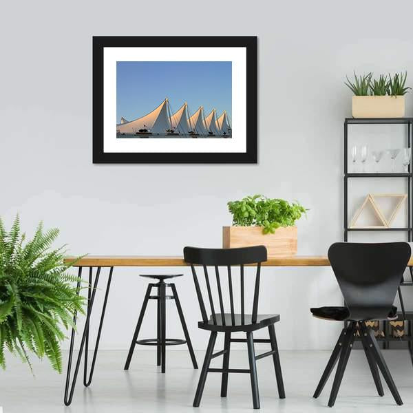White Sails In Vancouver Canvas Wall Art-5 Horizontal-Gallery Wrap-22" x 12"-Tiaracle