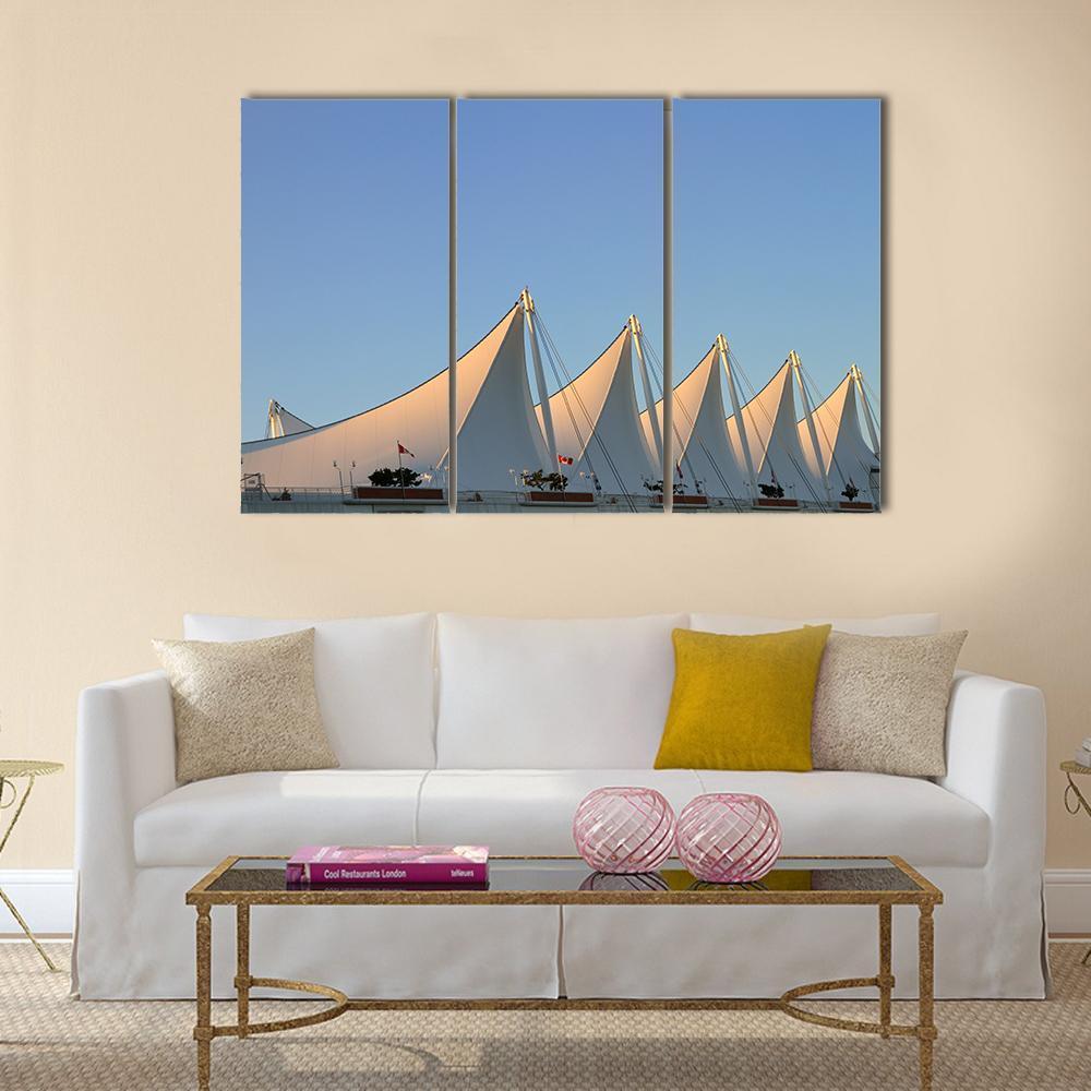 White Sails In Vancouver Canvas Wall Art-3 Horizontal-Gallery Wrap-37" x 24"-Tiaracle