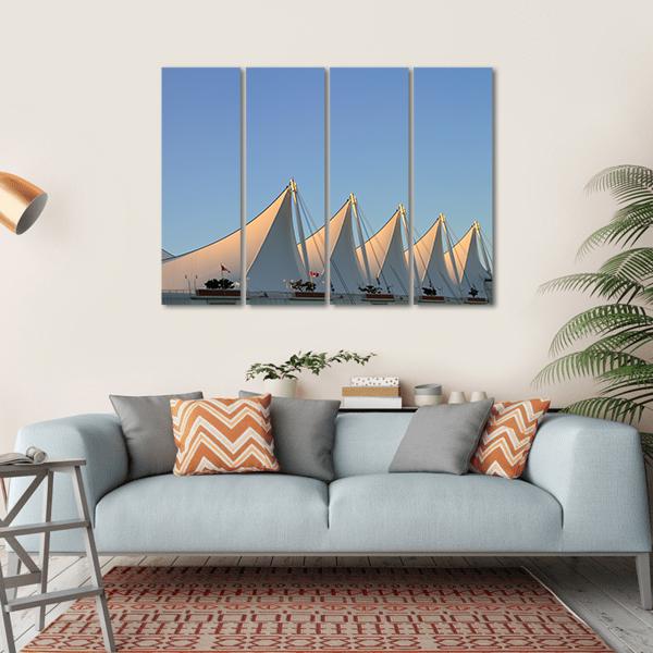 White Sails In Vancouver Canvas Wall Art-4 Horizontal-Gallery Wrap-34" x 24"-Tiaracle