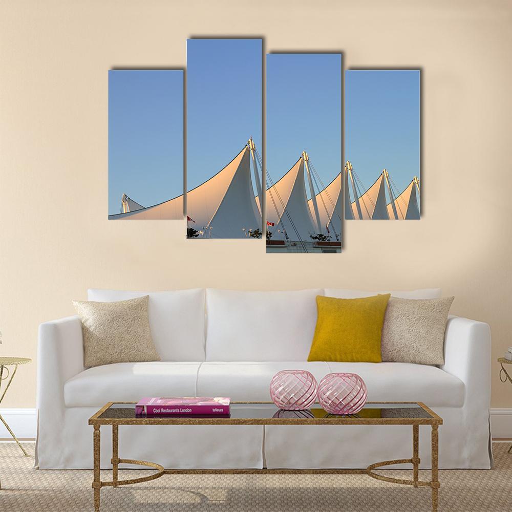 White Sails In Vancouver Canvas Wall Art-4 Pop-Gallery Wrap-50" x 32"-Tiaracle
