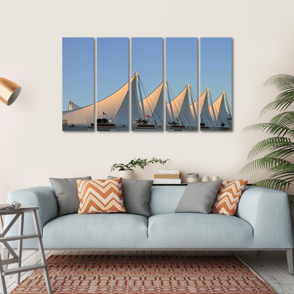 White Sails In Vancouver Canvas Wall Art-5 Horizontal-Gallery Wrap-22" x 12"-Tiaracle