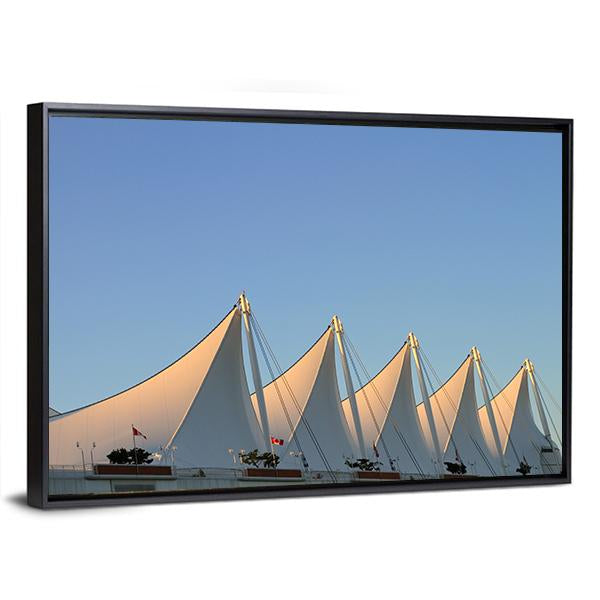 White Sails In Vancouver Canvas Wall Art-3 Horizontal-Gallery Wrap-25" x 16"-Tiaracle