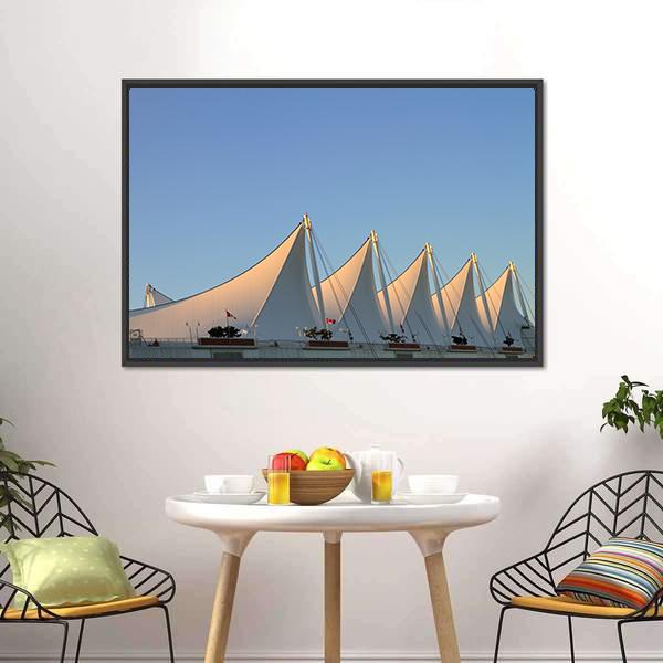 White Sails In Vancouver Canvas Wall Art-3 Horizontal-Gallery Wrap-25" x 16"-Tiaracle