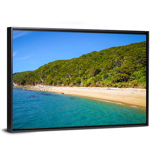 White Sand Bay And Turquoise Sea Canvas Wall Art-3 Horizontal-Gallery Wrap-25" x 16"-Tiaracle
