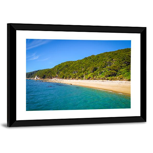 White Sand Bay And Turquoise Sea Canvas Wall Art-3 Horizontal-Gallery Wrap-25" x 16"-Tiaracle