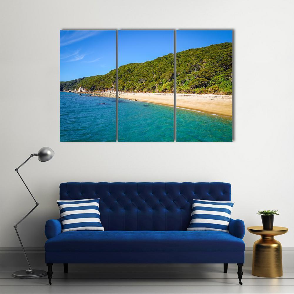 White Sand Bay And Turquoise Sea Canvas Wall Art-3 Horizontal-Gallery Wrap-37" x 24"-Tiaracle