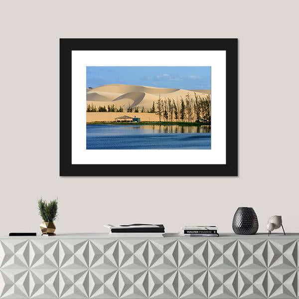 White Sand Dune In Mui Ne Vietnam Canvas Wall Art-1 Piece-Framed Print-20" x 16"-Tiaracle